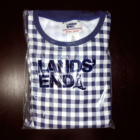 Fleece Reversible Tunic Sweatshirt Cream and Dark Blue Checks Checkered size M - Picture 4 of 5